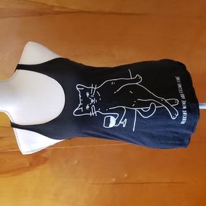 Funny Cat and Wine Graphic Tank